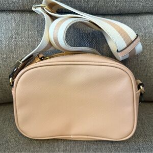 New Draper James crossbody purse bag lined navy gingham striped strap